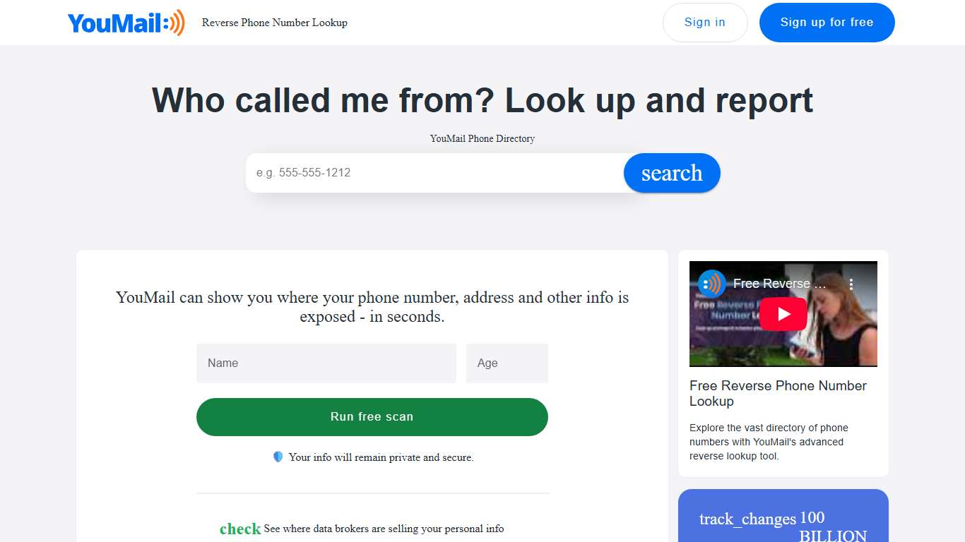 Free Reverse Phone Number Lookup and Phone Number Search | YouMail