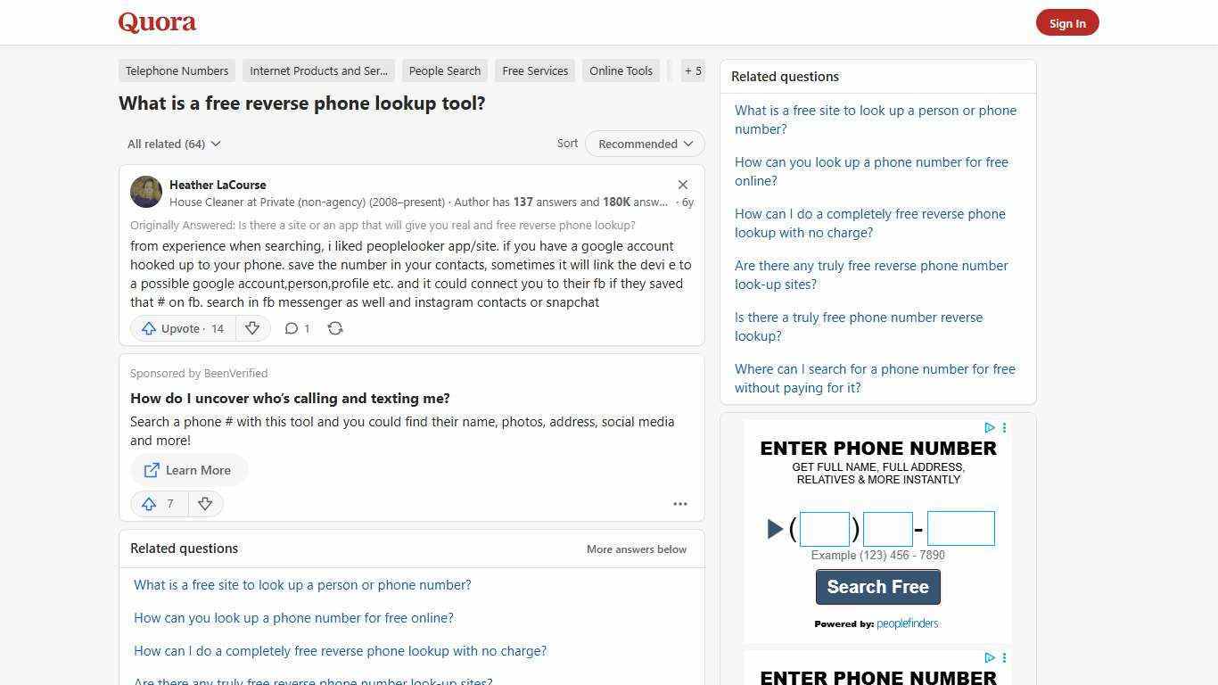 What is a free reverse phone lookup tool? - Quora